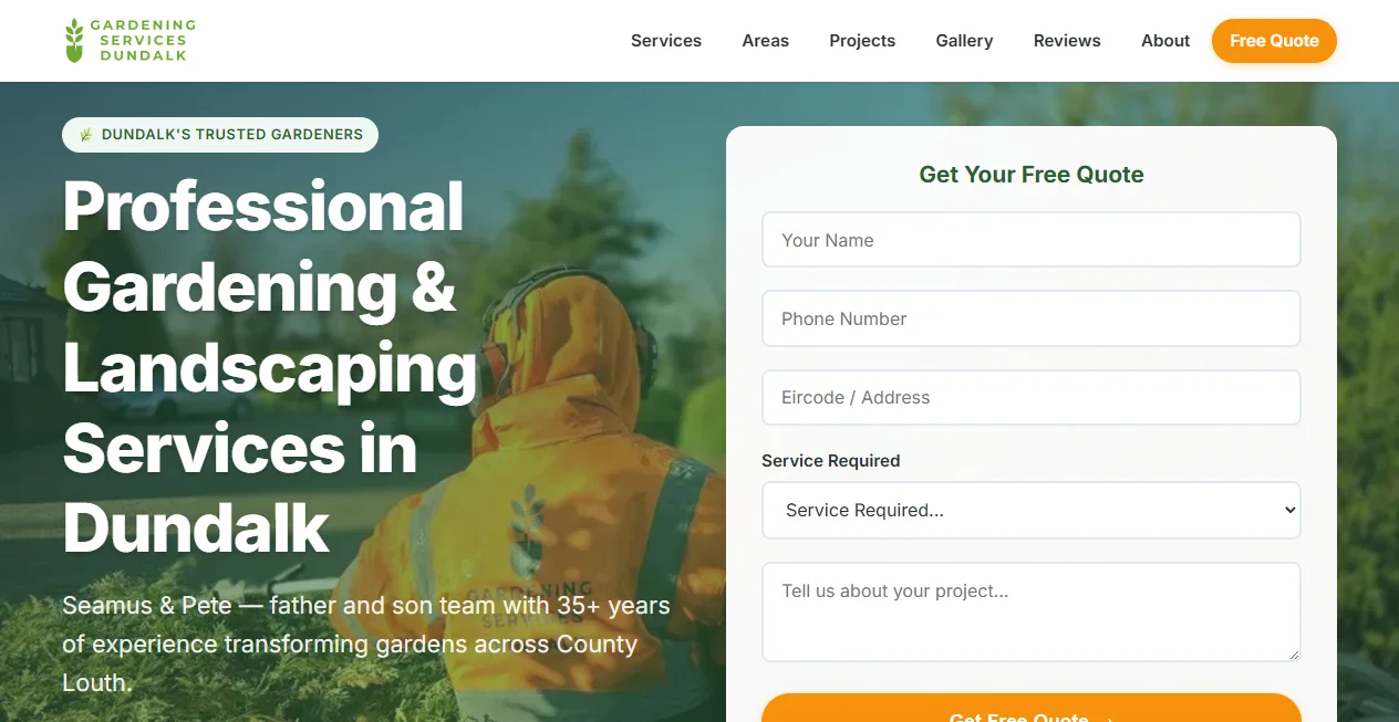 Gardening Services Dundalk website