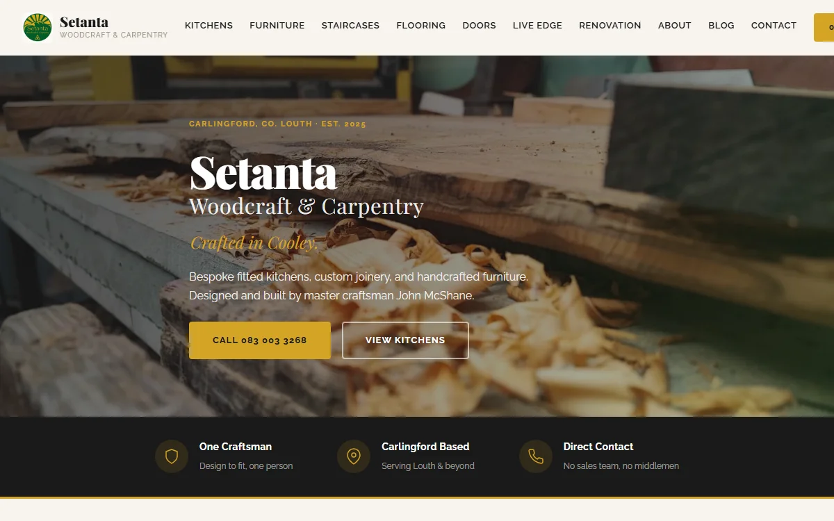 Setanta Woodcraft website